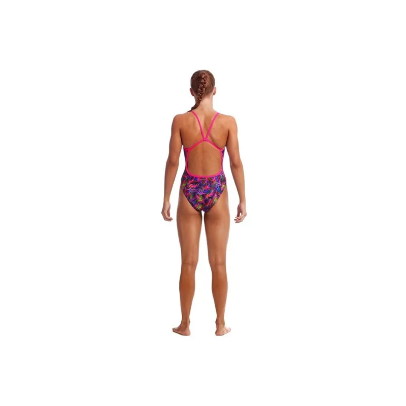 Funkita Girls Single Strap One Piece - Shaded Palm 12-2